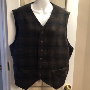 Vintage Mondo Uomo Plaid Wool Blend Vest